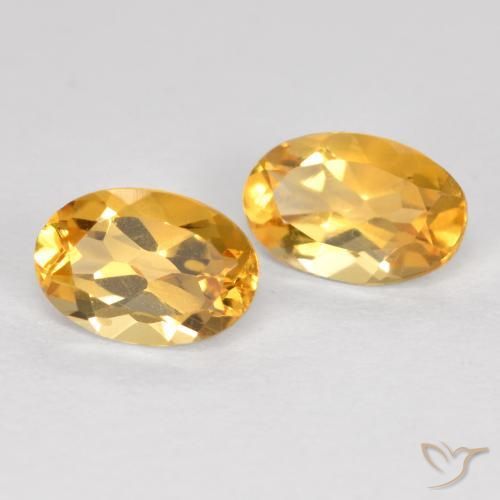 Gemme di Citrino Arancio Dorato Profondo naturale da 0.80 ct, Ovale, VVS-VS