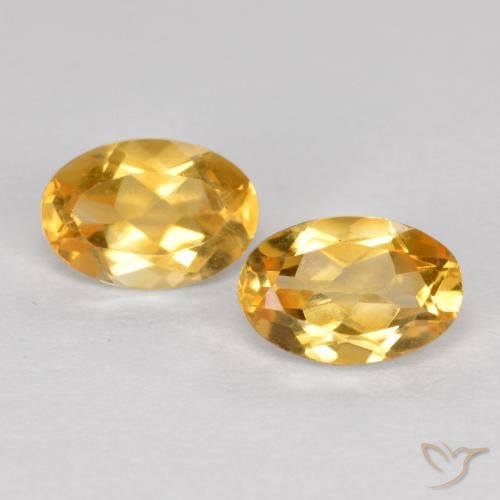 0.82ctw Naturale Arancio Dorato Profondo Citrino, Ovale, VVS-VS
