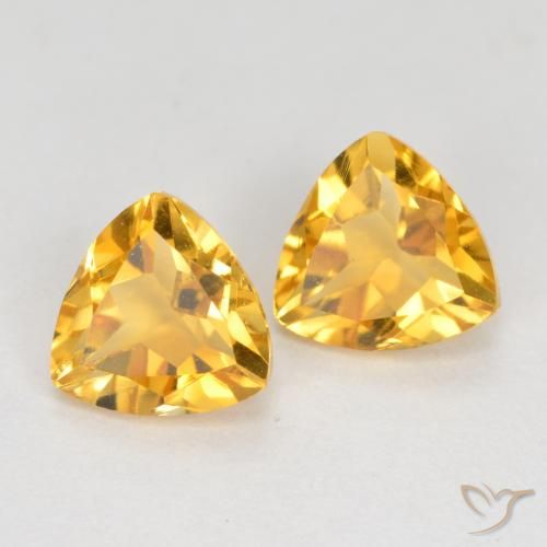 1.51ctw Naturale Arancio Dorato Profondo Citrino, Taglio trillion, VVS-VS