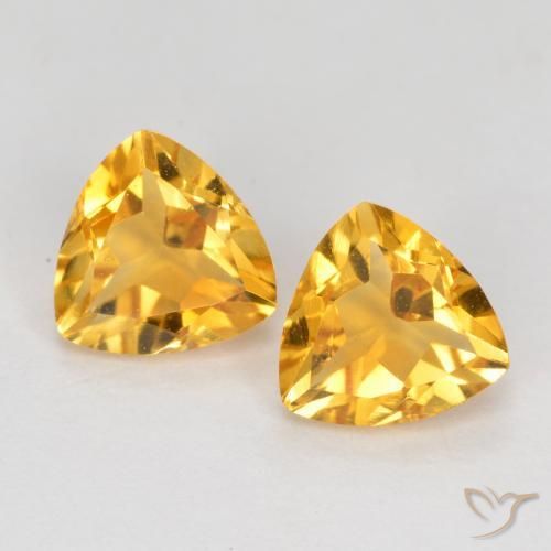 Gemme di Citrino Arancio Dorato Profondo naturale da 1.51 ct, Taglio trillion, VVS-VS
