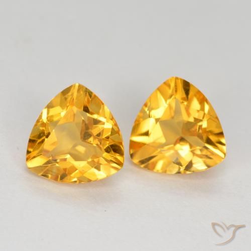 1.44ctw Naturale Dorato scuro Citrino, Taglio trillion, VVS-VS
