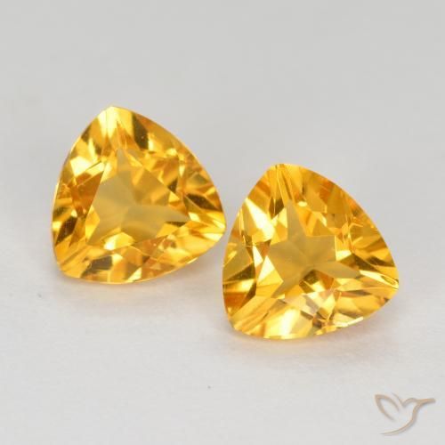 Gemme di Citrino Dorato scuro naturale da 1.44 ct, Taglio trillion, VVS-VS