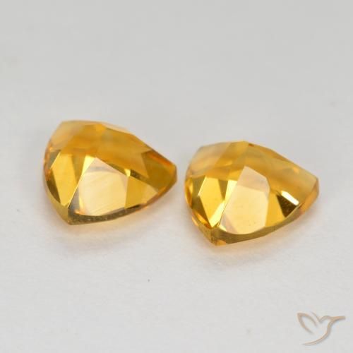 Gemme di Citrino Dorato scuro naturale da 1.44 ct, Taglio trillion, VVS-VS
