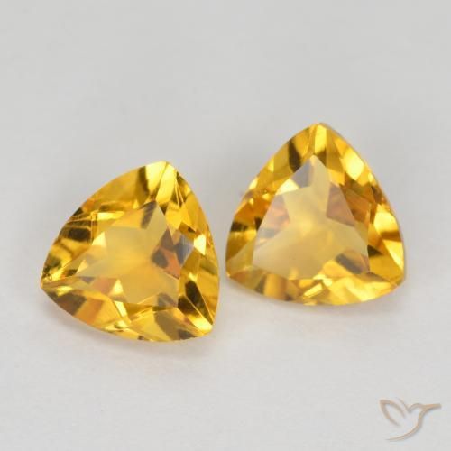 Gemme di Citrino Oro brillante naturale da 1.39 ct, Taglio trillion, VS
