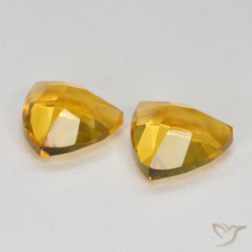 Gemme di Citrino Oro brillante naturale da 1.39 ct, Taglio trillion, VS