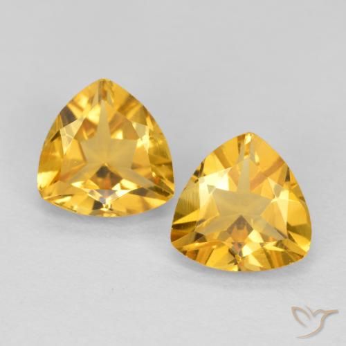 1.22ctw Naturale Oro medio Citrino, Taglio trillion, VVS-VS