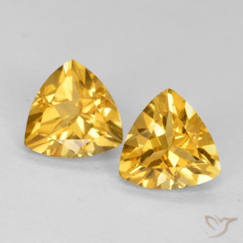 1.37ctw Naturale Arancio dorato Citrino, Taglio trillion, VVS-VS