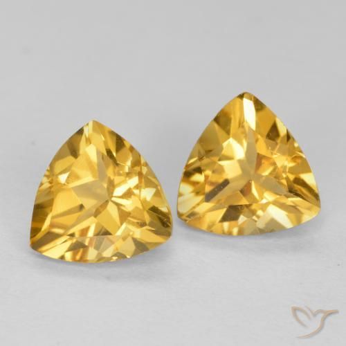 Gemme di Citrino Arancio dorato naturale da 1.37 ct, Taglio trillion, VVS-VS