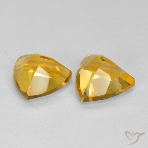 Gemme di Citrino Arancio dorato naturale da 1.37 ct, Taglio trillion, VVS-VS