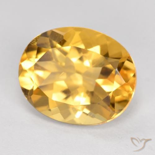 Citrino Dorato medio-scuro naturale da 4.57 ct, Ovale, VVS-VS