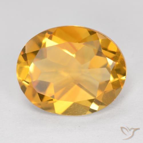 Citrino Dorato scuro naturale da 4.34 ct, Ovale, VVS-VS
