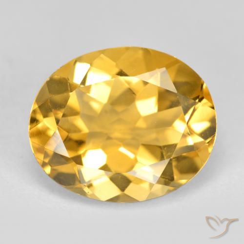 Citrino naturale dorato da 3,97 ct, taglio ovale, VS