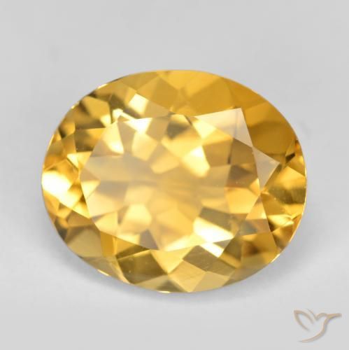 Citrino naturale dorato da 3,97 ct, taglio ovale, VS