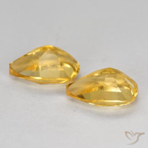 Gemme di Citrino Dorato medio-scuro naturale da 1.39 ct, Forma a pera, VS
