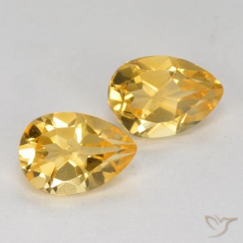 Gemme di Citrino Arancio Dorato Profondo naturale da 1.30 ct, Forma a pera, VS