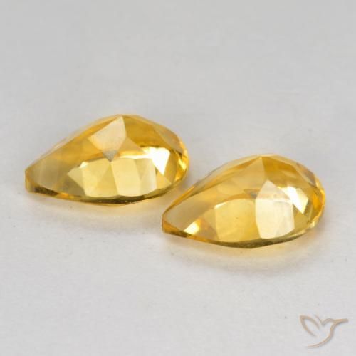 Gemme di Citrino Arancio Dorato Profondo naturale da 1.30 ct, Forma a pera, VS