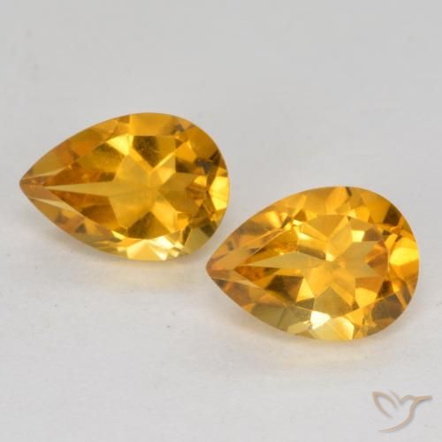 1.40ctw Naturale Arancio Scuro-Oro Citrino, Forma a pera, VS