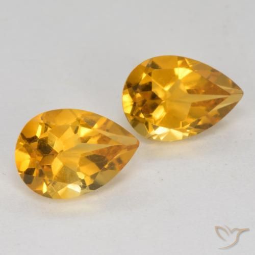 Gemme di Citrino Arancio Scuro-Oro naturale da 1.40 ct, Forma a pera, VS