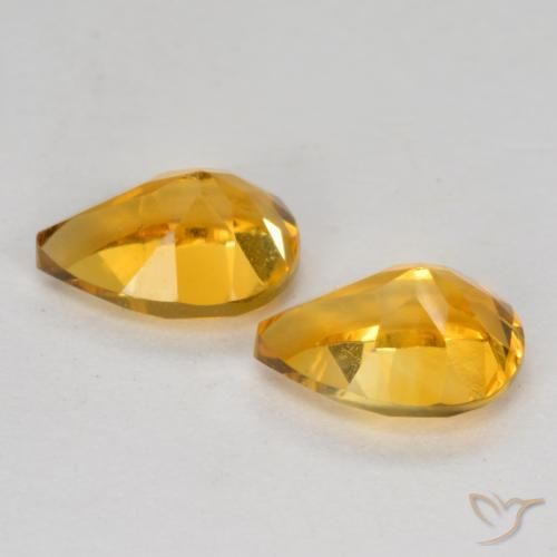 Gemme di Citrino Arancio Scuro-Oro naturale da 1.40 ct, Forma a pera, VS