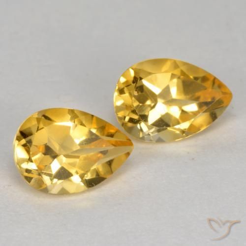 Gemme di Citrino Dorato medio-scuro naturale da 1.48 ct, Forma a pera, VS