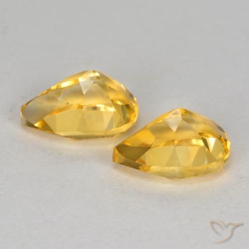 Gemme di Citrino Dorato medio-scuro naturale da 1.48 ct, Forma a pera, VS