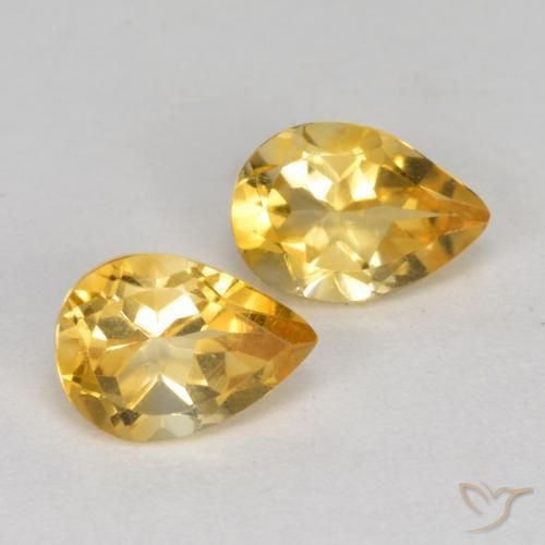 Gemme di Citrino Dorato medio-scuro naturale da 1.22 ct, Forma a pera, VS