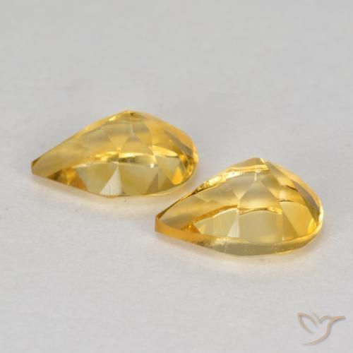 Gemme di Citrino Dorato medio-scuro naturale da 1.22 ct, Forma a pera, VS
