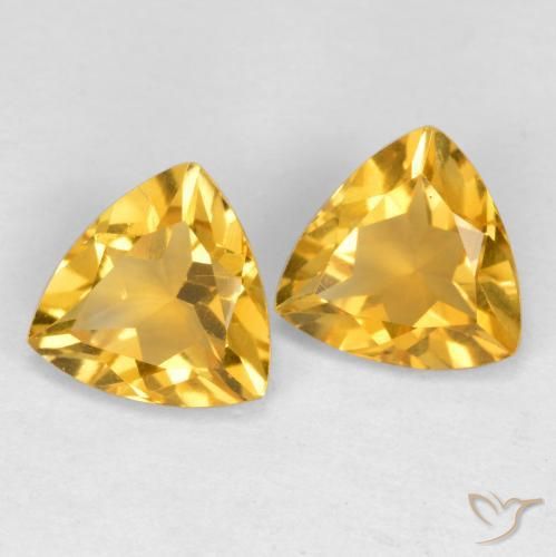 Gemme di Citrino Dorato medio-scuro naturale da 1.91 ct, Taglio trillion, VS