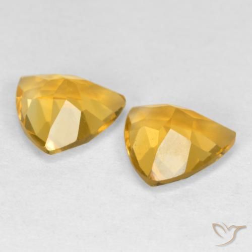 Gemme di Citrino Dorato medio-scuro naturale da 1.91 ct, Taglio trillion, VS