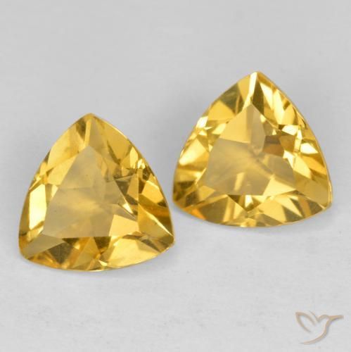 Gemme di Citrino Dorato medio naturale da 2.01 ct, Taglio trillion, VS