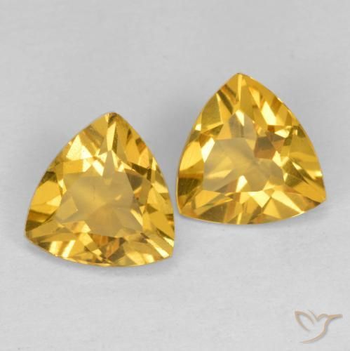 Gemme di Citrino Dorato medio naturale da 1.82 ct, Taglio trillion, VS