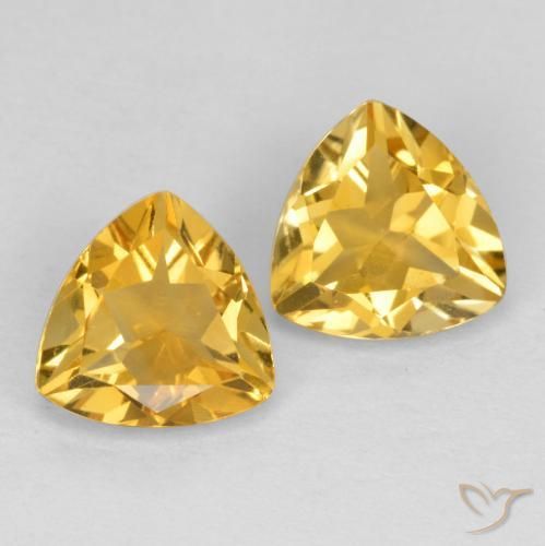 1.99ctw Naturale Arancio dorato Citrino, Taglio trillion, VS