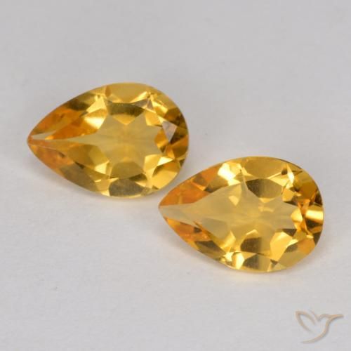 1.10ctw Naturale Arancio Dorato Profondo Citrino, Forma a pera, VS
