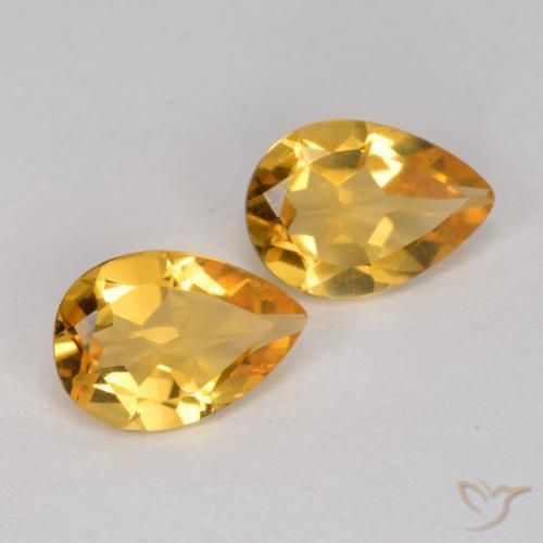 Gemme di Citrino Arancio Dorato Profondo naturale da 1.10 ct, Forma a pera, VS