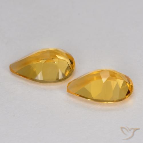 Gemme di Citrino Arancio Dorato Profondo naturale da 1.10 ct, Forma a pera, VS