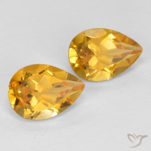 Gemme di Citrino Arancio Dorato Profondo naturale da 1.31 ct, Forma a pera, VS