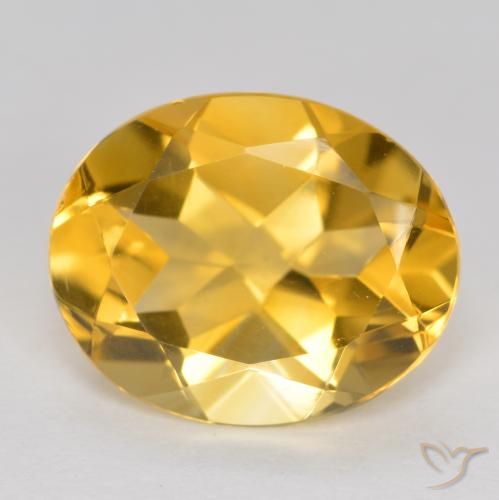 3.14ct Naturale Arancio Dorato Profondo Citrino, Ovale, VVS-VS