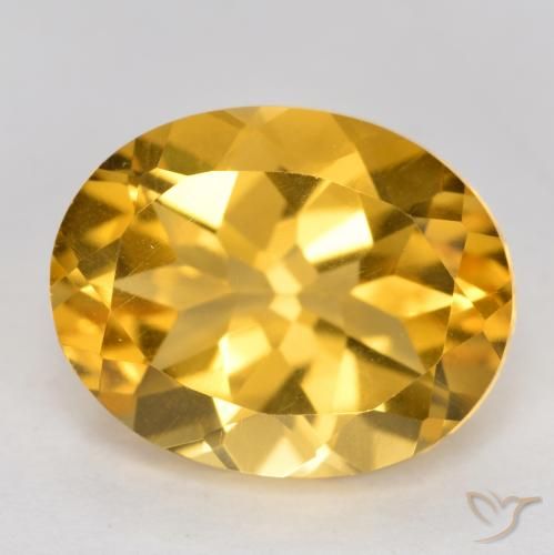 3.50ct Naturale Arancio Dorato Profondo Citrino, Ovale, VVS-VS