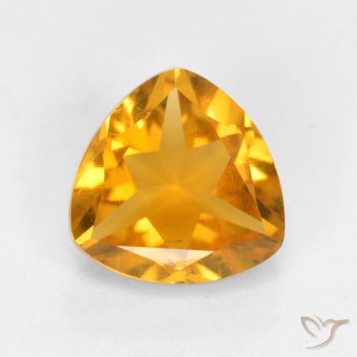 Citrino Arancio-Oro naturale da 1.09 ct, Taglio trillion, VS