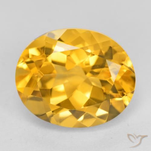 3.90ct Naturale Oro medio Citrino, Ovale, VVS