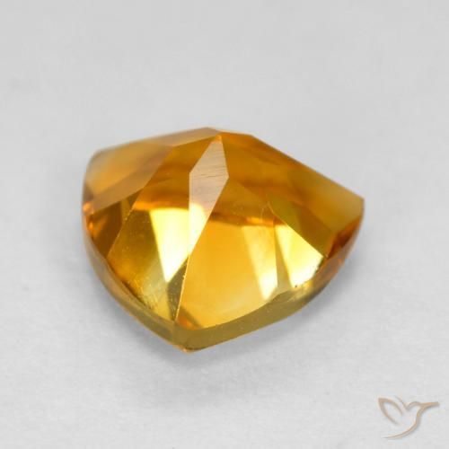 Citrino Arancio intenso-OroG naturale da 1.16 ct, Taglio trillion, VVS-VS