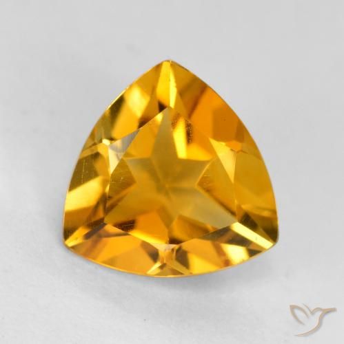 1.11ct Naturale Arancio Scuro-Oro Citrino, Taglio trillion, VVS-VS