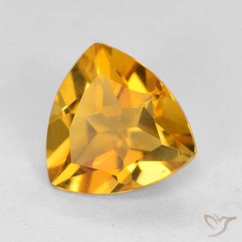 Citrino Arancio Scuro-Oro naturale da 1.11 ct, Taglio trillion, VVS-VS