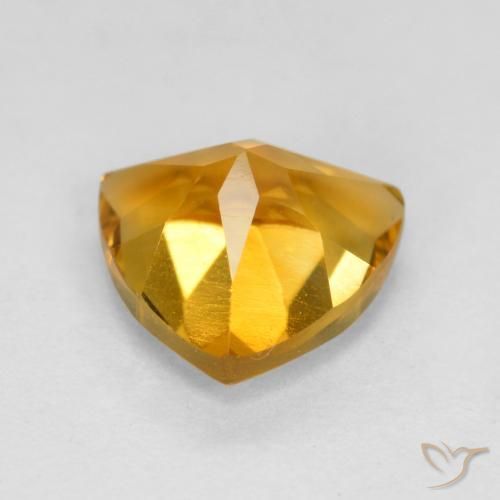 Citrino Arancio Scuro-Oro naturale da 1.11 ct, Taglio trillion, VVS-VS