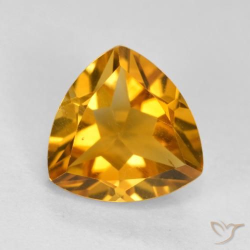 1.16ct Naturale Arancio-Oro Citrino, Taglio trillion, VVS-VS