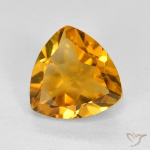 Citrino Arancio-Oro naturale da 1.16 ct, Taglio trillion, VVS-VS
