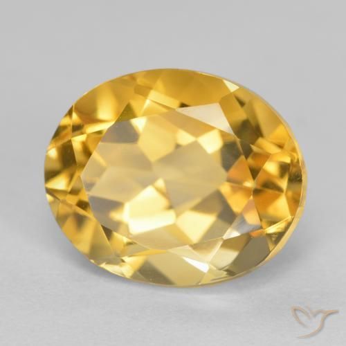 Citrino Dorato medio-scuro naturale da 4.02 ct, Ovale, VVS
