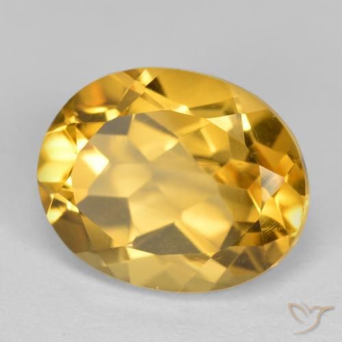 Citrino Dorato medio-scuro naturale da 3.91 ct, Ovale, VVS-VS