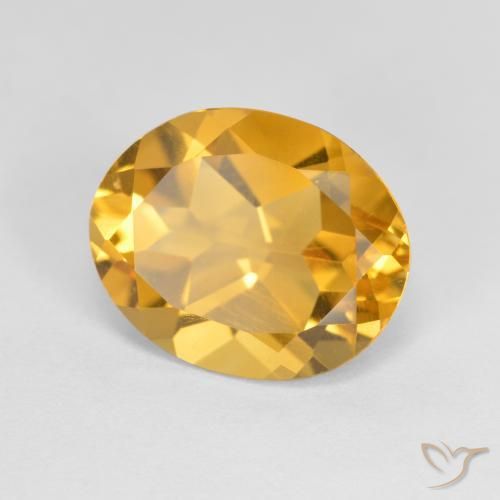 Citrino Arancio Dorato Profondo naturale da 3.20 ct, Ovale, VVS-VS