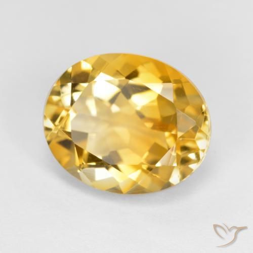 Citrino Dorato medio-scuro naturale da 3.63 ct, Ovale, VVS